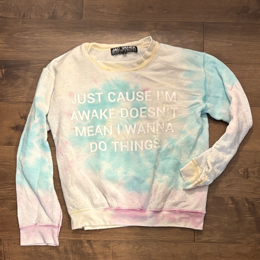 Jac Vanek Pastel Tie-Dye Crew Neck Sweater